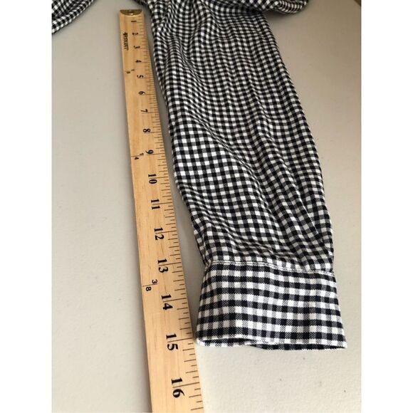 MNG Casual Mango black and white check top size 4 - Picture 7 of 11
